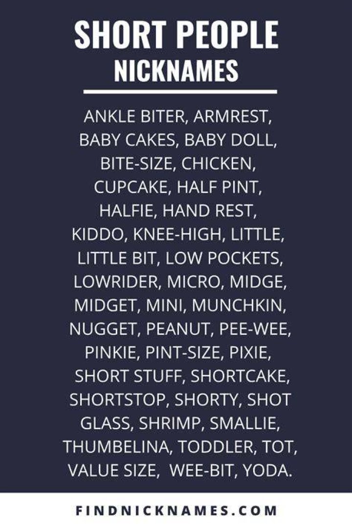 100+ Popular Nicknames for Short People &mdash; Find Nicknames Short people