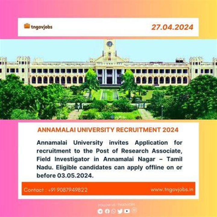 Annamalai University Recruitment 2024 New & Exclusive Notification