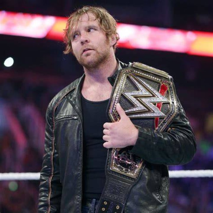 Dean Ambrose celebrates his WWE World Heavyweight Championship victory