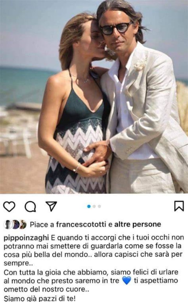 Filippo Inzaghi la fidanzata Angela Robusti &egrave; incinta tra qualche mese