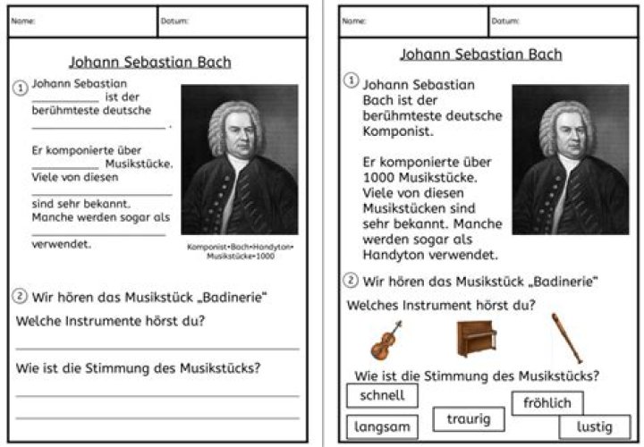 Johann Sebastian Bach Arbeitsbl&auml;tter Grundschule 5 Tipps Nur F&uuml;r Sie