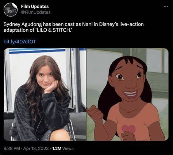 Sydney Agudong cast as Nani in liveaction 'Lilo and Stitch' remake