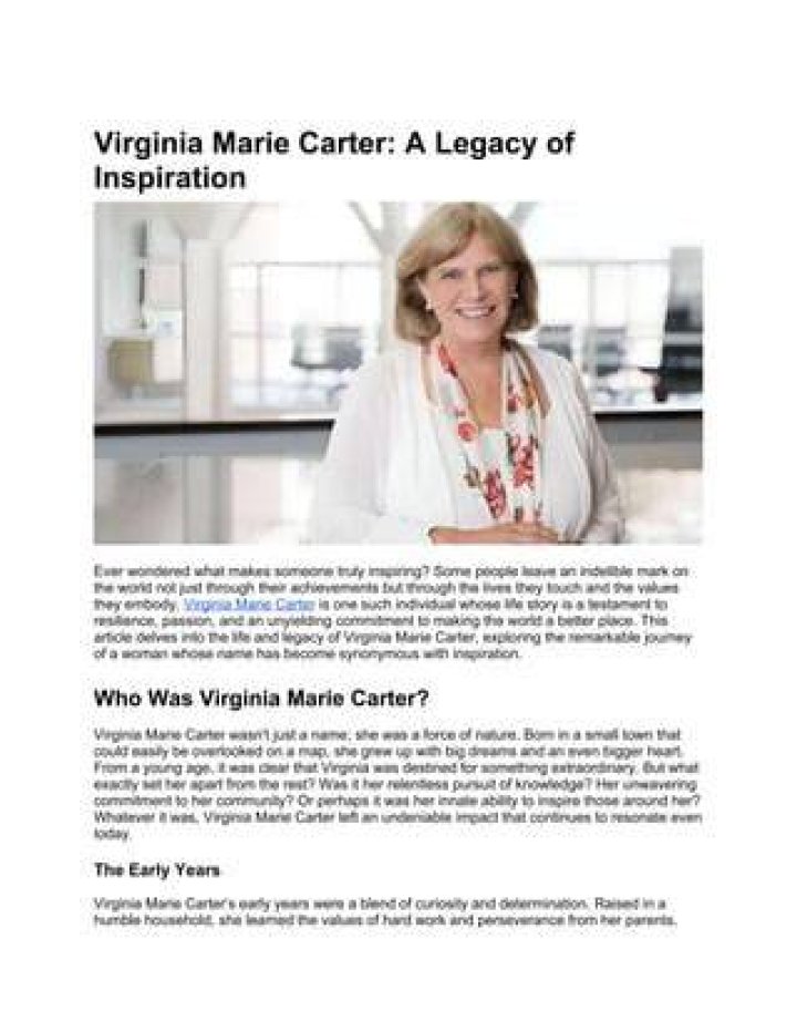 Uncovering The Trailblazing Legacy Of Virginia Marie Carter